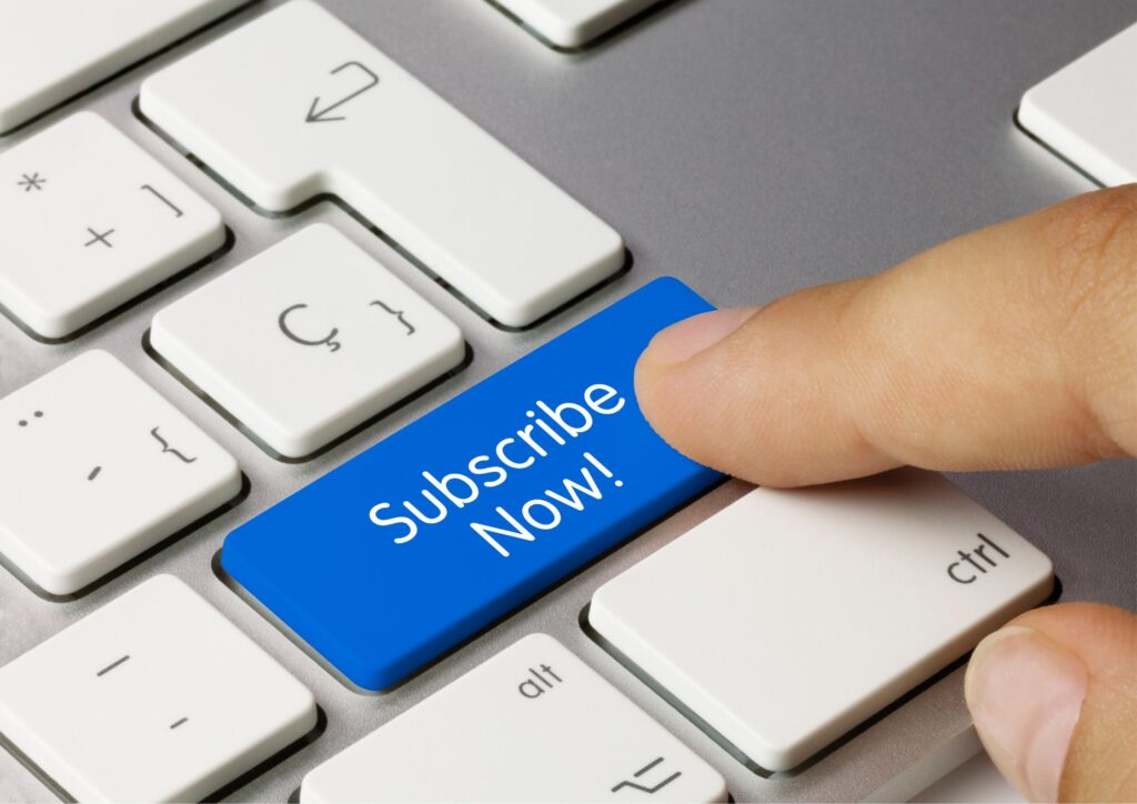 Image of a button on a computer key board that says "Subscribe Now!" representing Subscription Billing