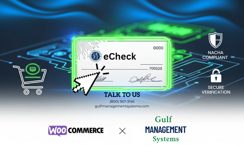 Image of echeck payment solution digitally on a computer