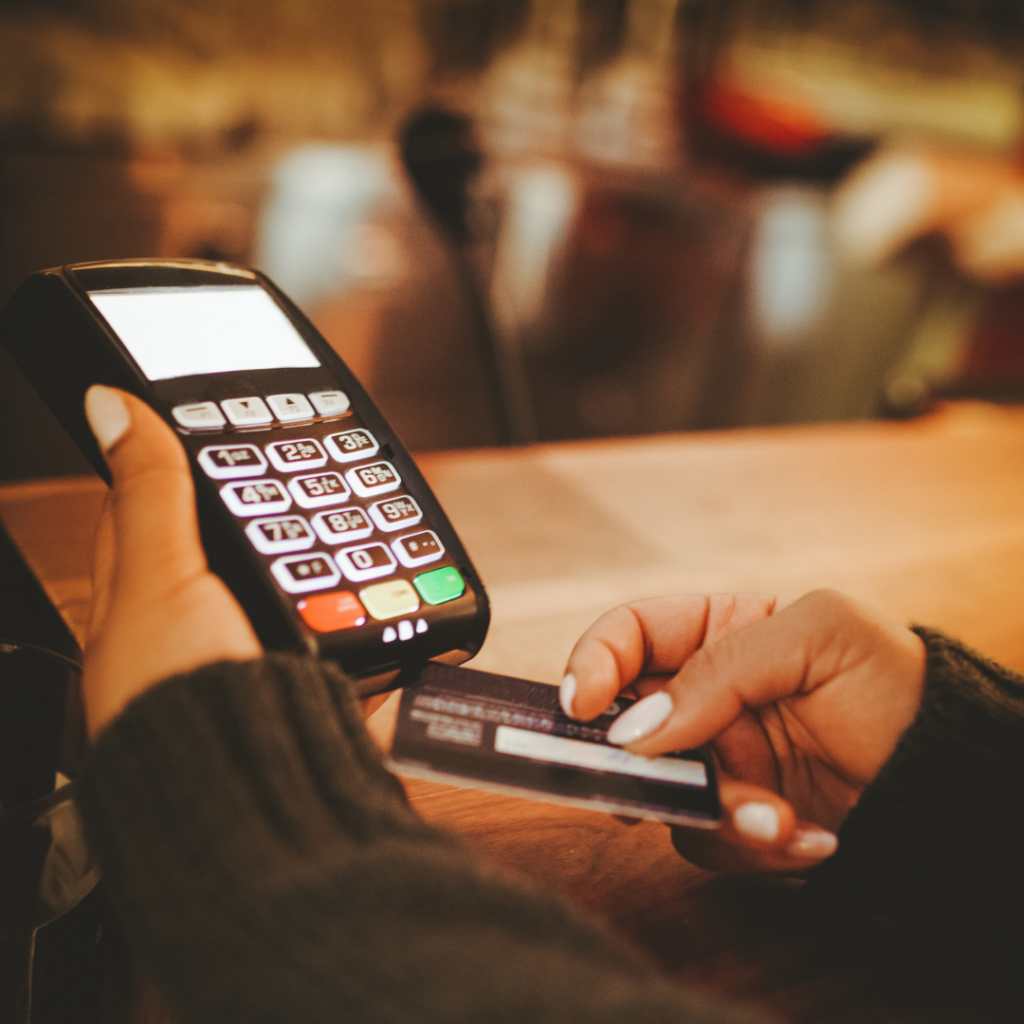 Image of faster payments at a checkout counter